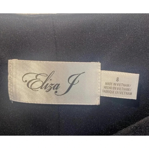 Eliza J. Zip Front Ponte Fit & Flare Dress‎ Womens Size 8 (1448) - Picture 4 of 6